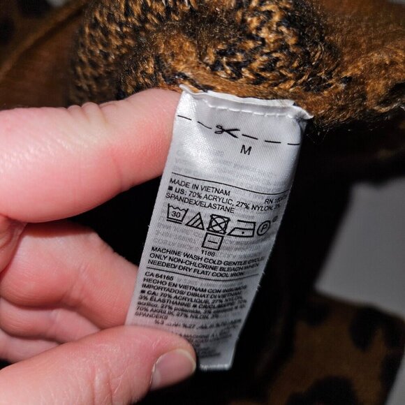 Old Navy Brown Black Animal Leopard Cheetah Print Pullover Sweater Size Medium - Picture 7 of 8